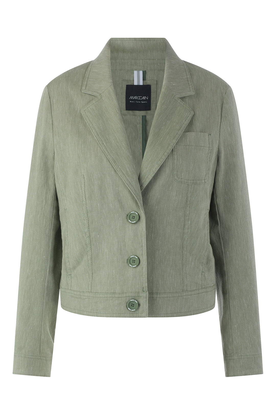 Marc Cain Sports AS 34.14 W30 574 Olivine Green Linen Blend Jacket