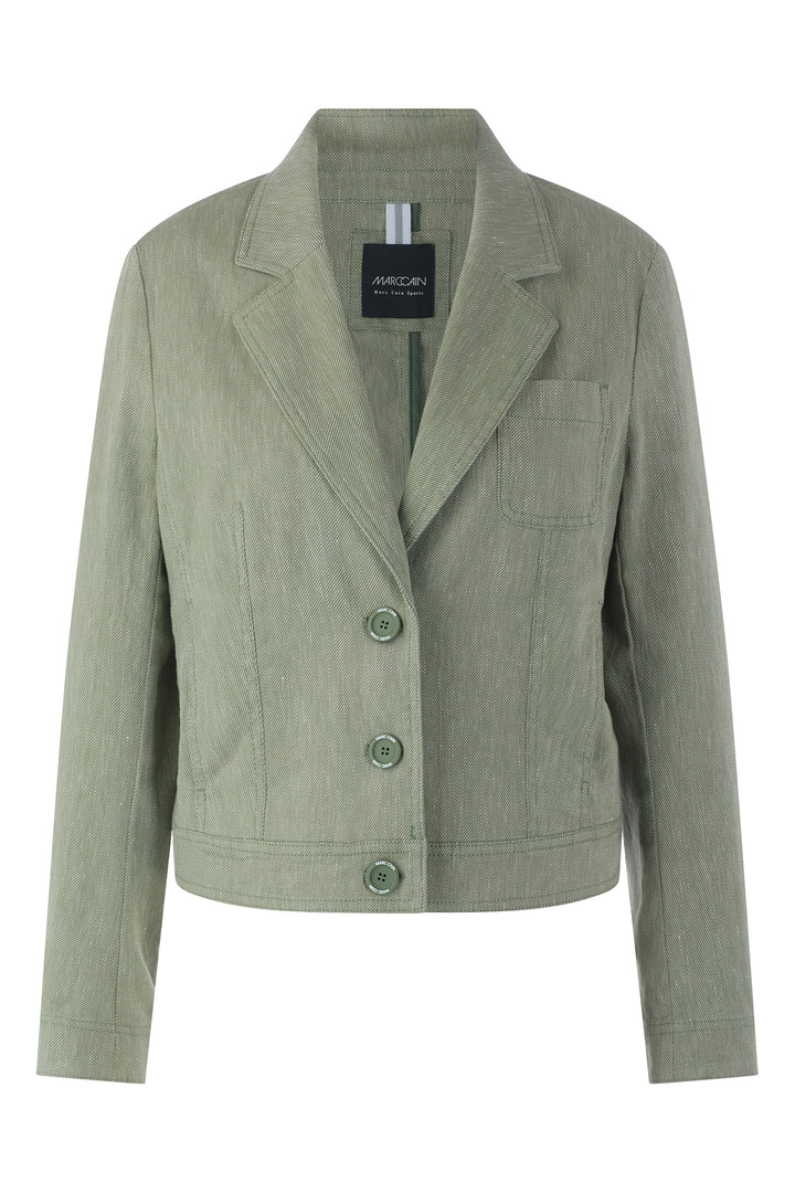 Marc Cain Sports AS 34.14 W30 574 Olivine Green Linen Blend Jacket