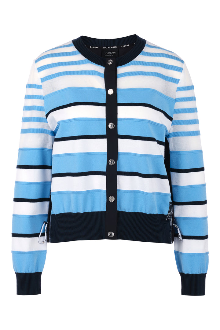 Marc Cain Sports AS 39.16 M26 362 Little Boy Blue Stripe Cardigan