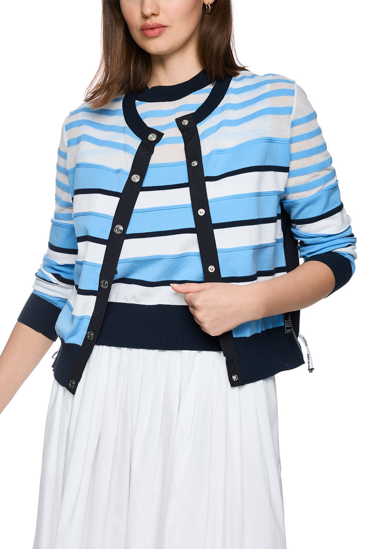 Marc Cain Sports AS 39.16 M26 362 Little Boy Blue Stripe Cardigan