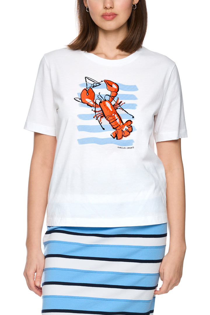 Marc Cain Sports AS 48.20 J70 100 White Lobster Motif T-Shirt