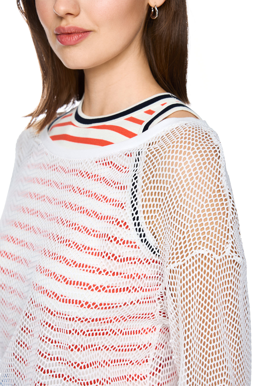 Marc Cain Sports AS 48.46 J65 100 White Mesh Top
