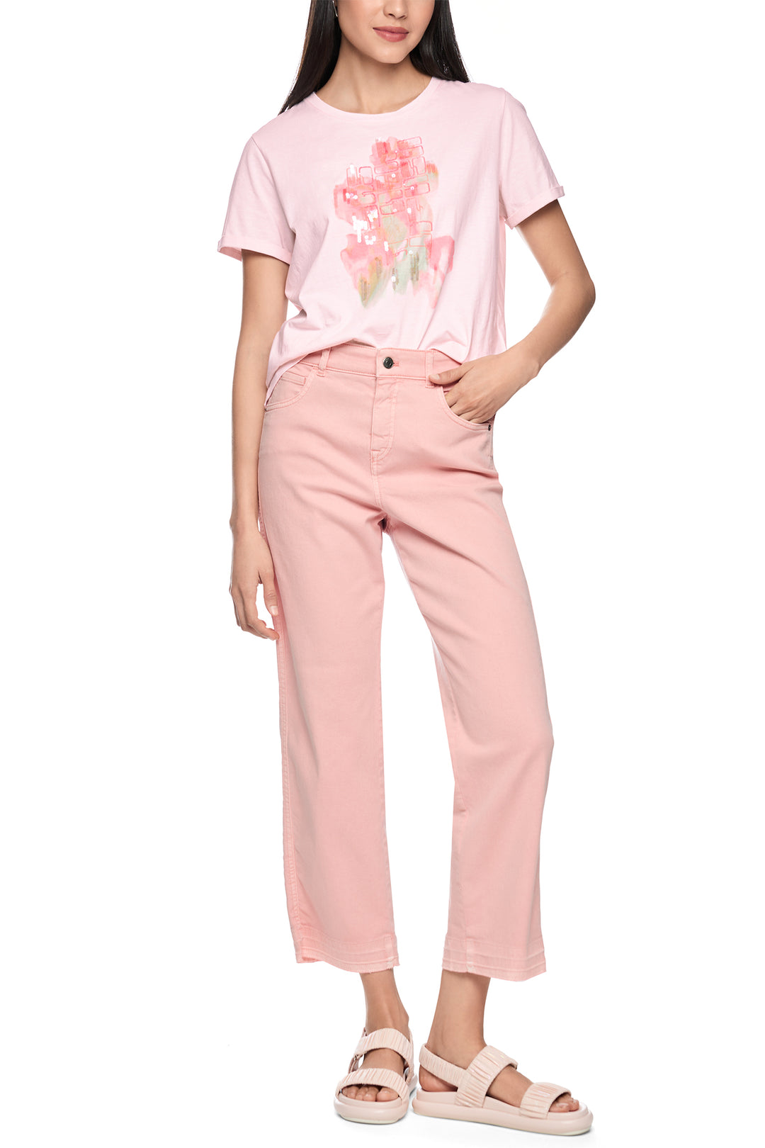 Marc Cain Sports AS 48.56 202 Rosewater Pink Appliqué T-Shirt