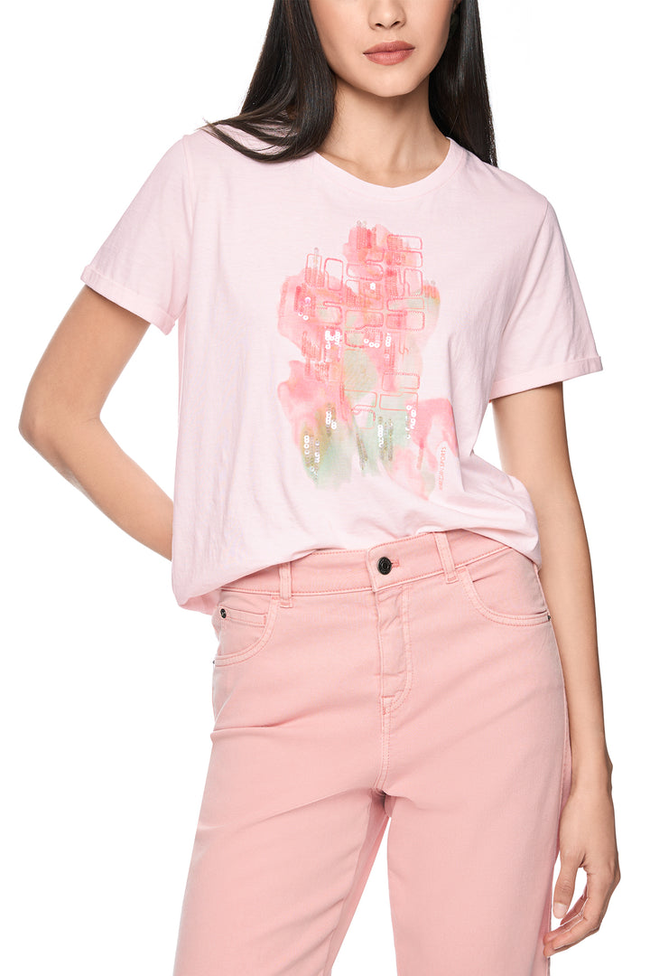 Marc Cain Sports AS 48.56 202 Rosewater Pink Appliqué T-Shirt