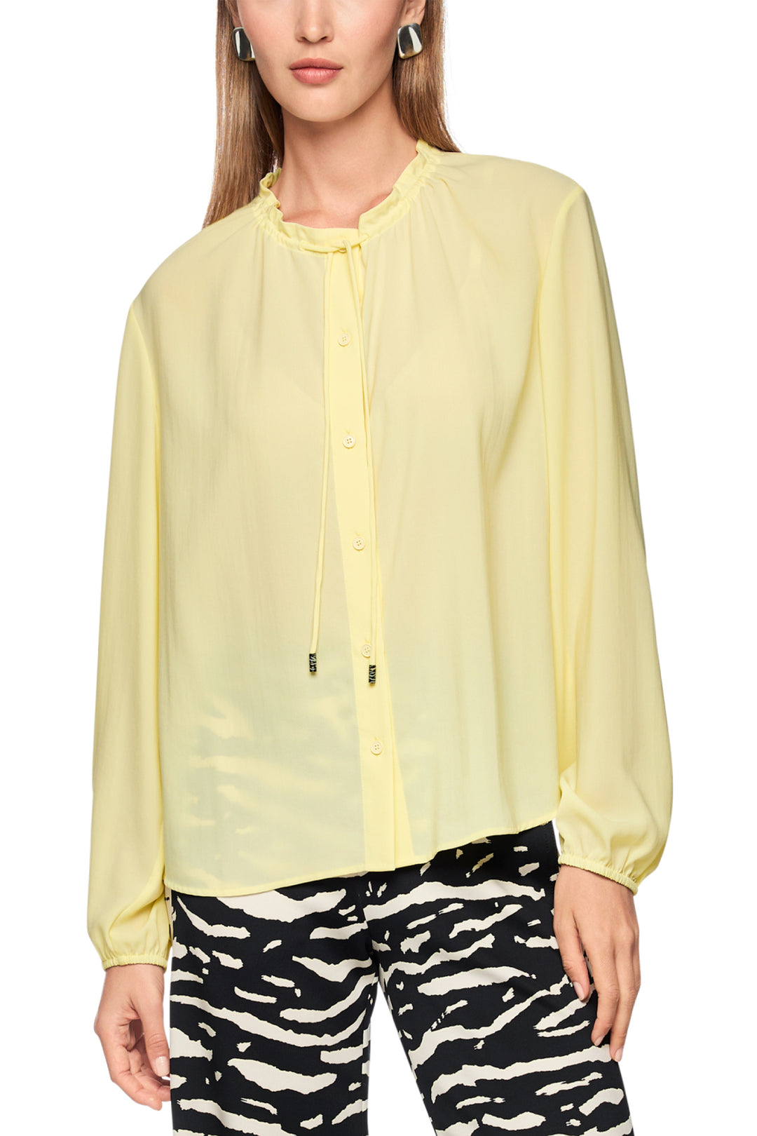 Marc Cain Sports AS 51.05 W70 407 Flan Yellow Drawstring Neck Blouse
