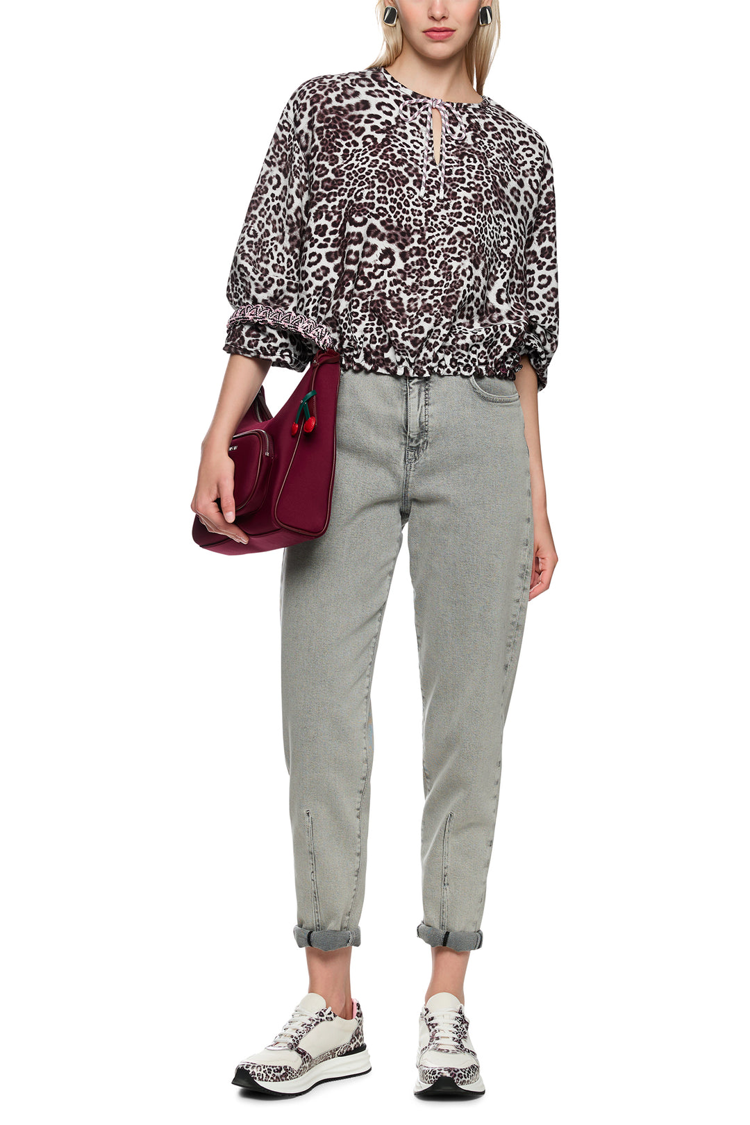 Marc Cain Sports AS 51.07 W12 293 Brown Leopard Print Blouse