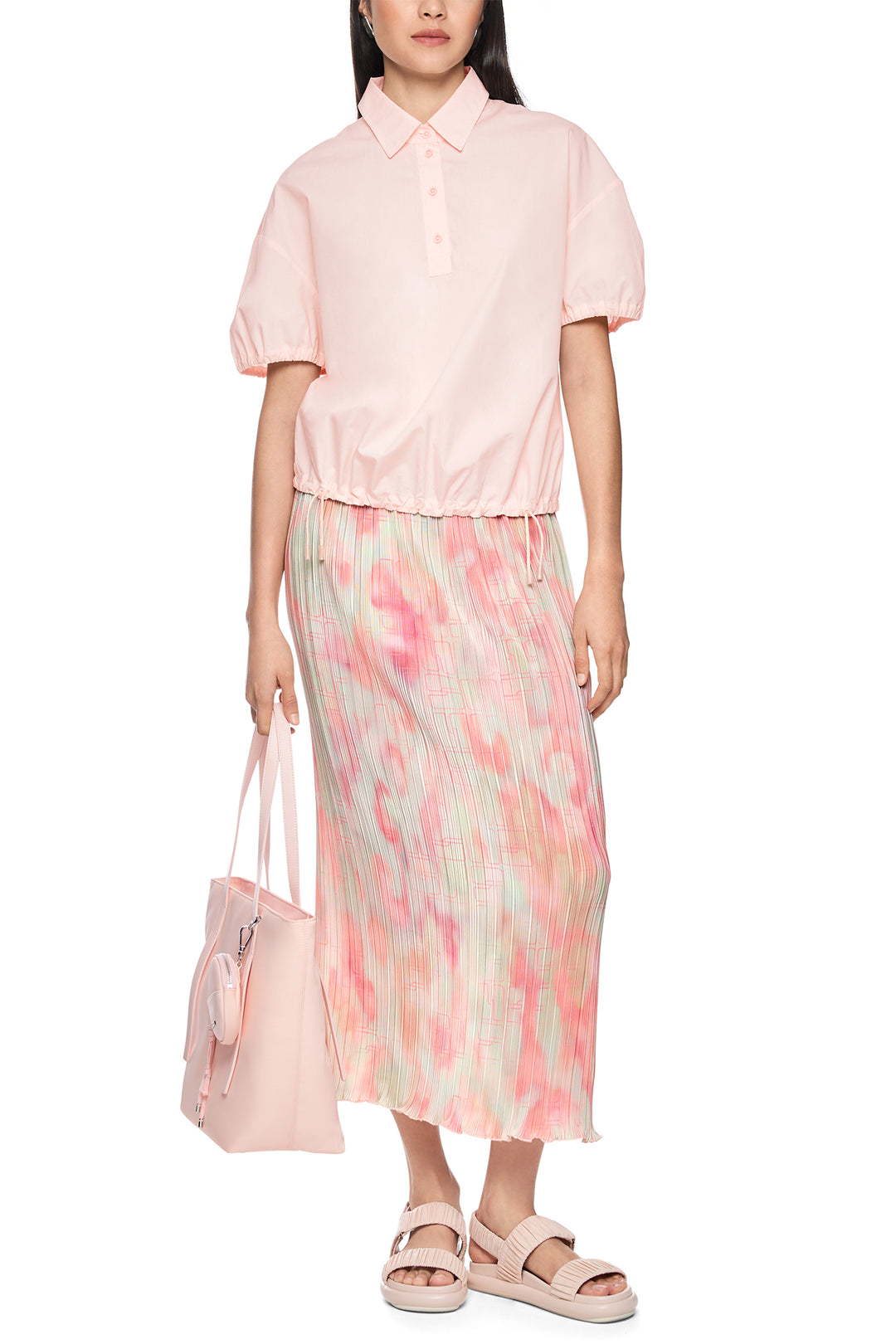 Marc Cain Sports AS 51.21 W80 Rosewater Pink Drawstring Waist Blouse