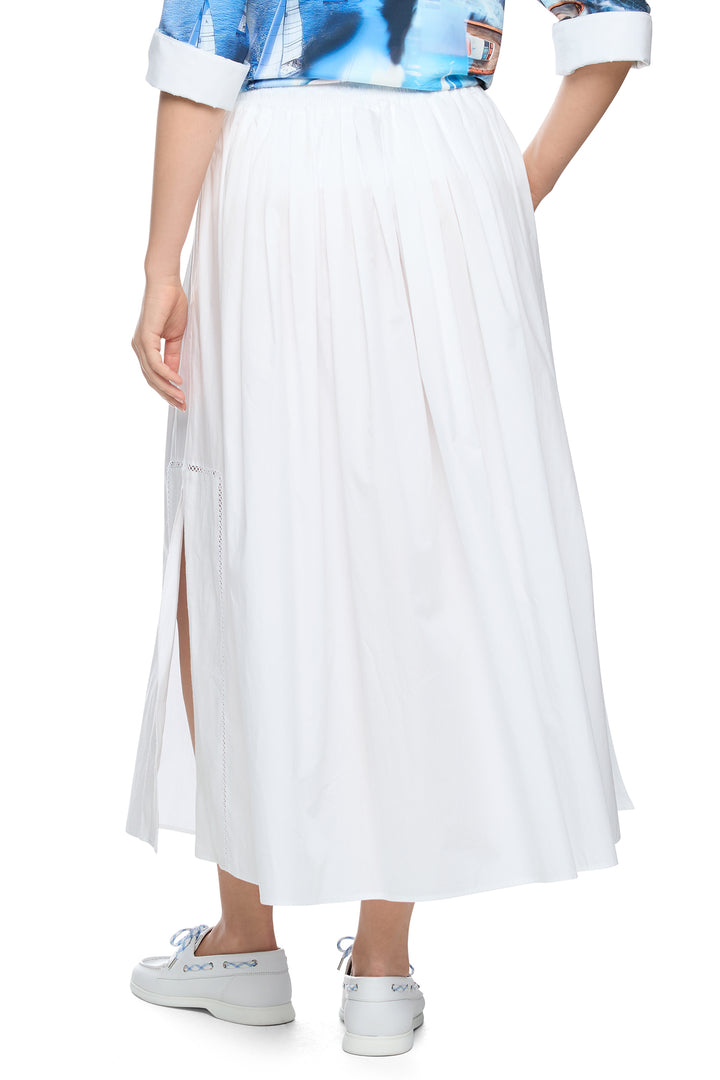Marc Cain Sports AS 71.13 W85 100 White Cotton Maxi Skirt