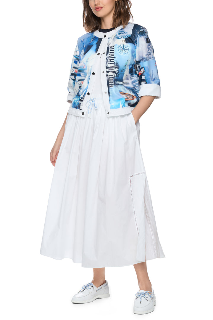 Marc Cain Sports AS 71.13 W85 100 White Cotton Maxi Skirt