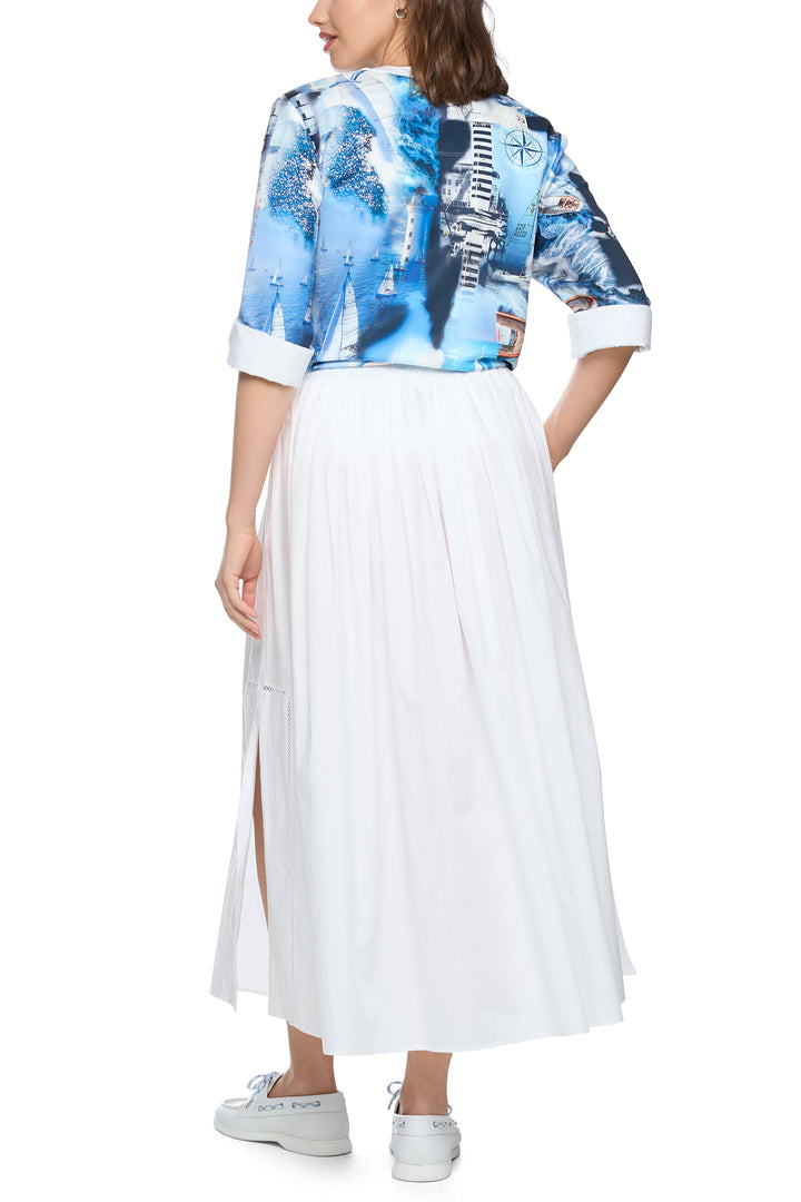 Marc Cain Sports AS 71.13 W85 100 White Cotton Maxi Skirt