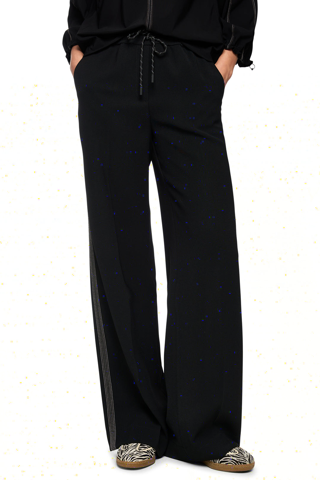 Marc Cain Sports AS 81.02 W05 900 Black Drawstring Waist Trousers