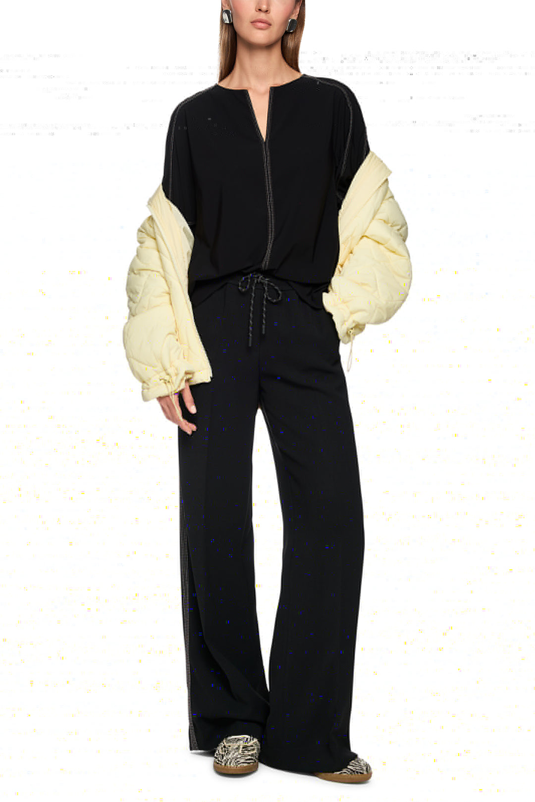 Marc Cain Sports AS 81.02 W05 900 Black Drawstring Waist Trousers