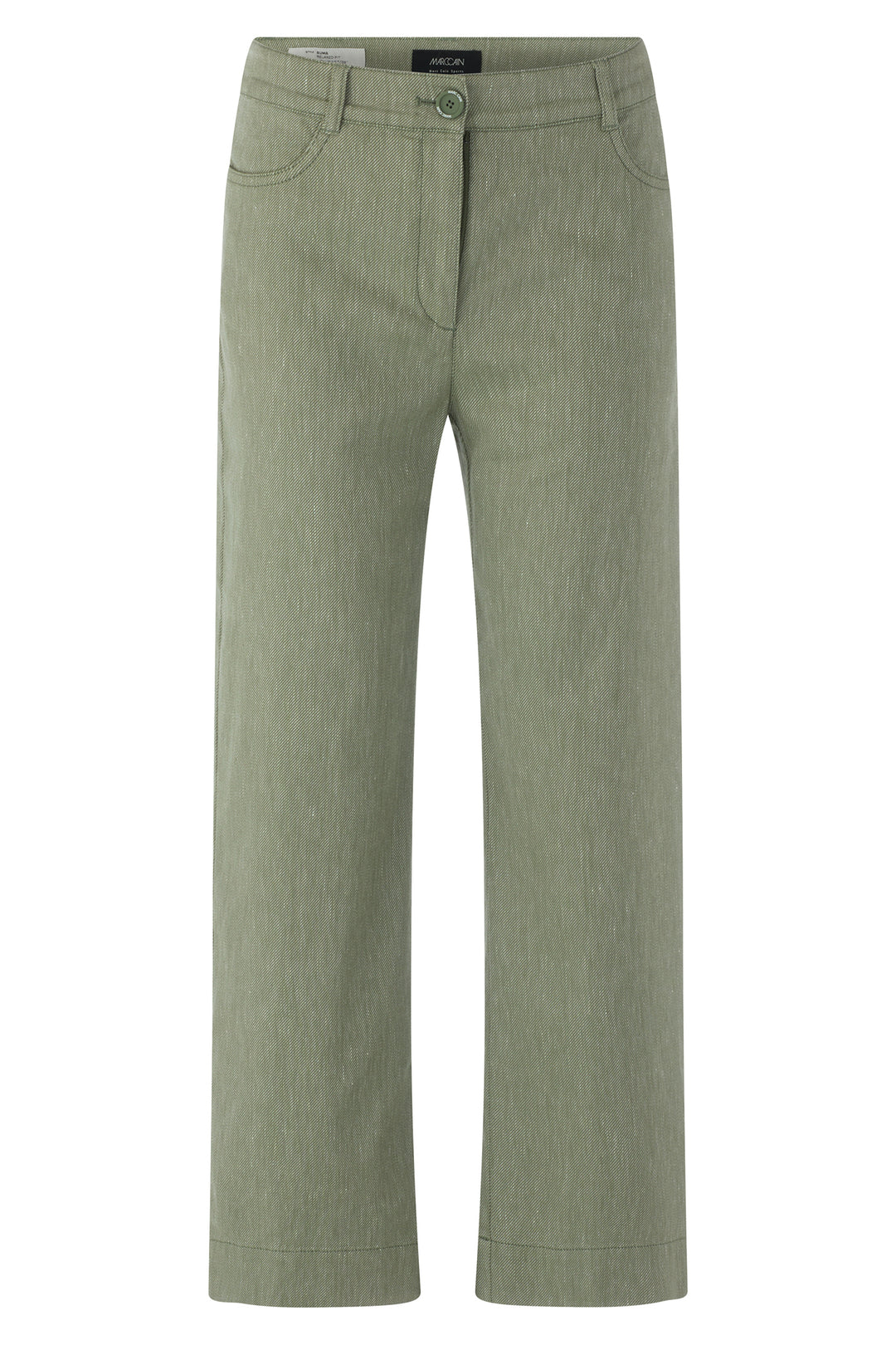 Marc Cain Sports AS 81.41 W30 574 Olivine Green Cropped Linen Blend Jeans
