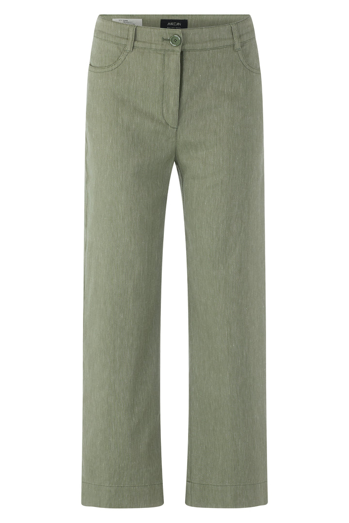 Marc Cain Sports AS 81.41 W30 574 Olivine Green Cropped Linen Blend Jeans