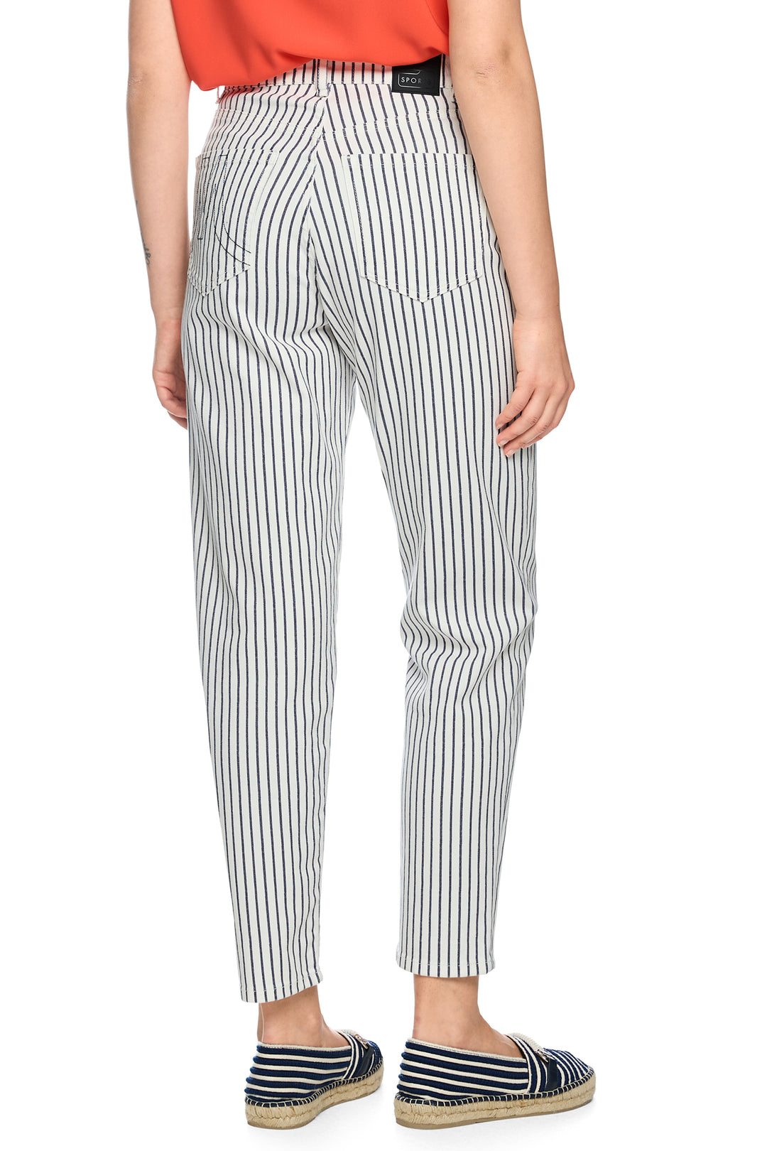 Marc Cain Sports AS 82.27 D13 394 Navy Stripe Cropped Jeans