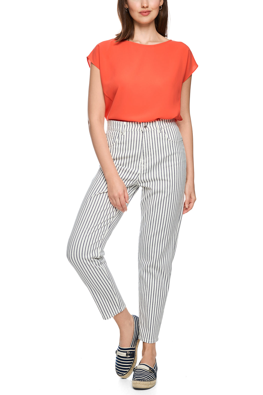Marc Cain Sports AS 82.27 D13 394 Navy Stripe Cropped Jeans
