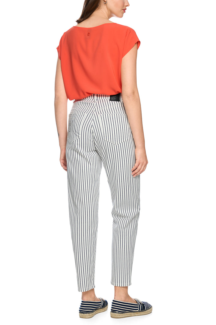 Marc Cain Sports AS 82.27 D13 394 Navy Stripe Cropped Jeans