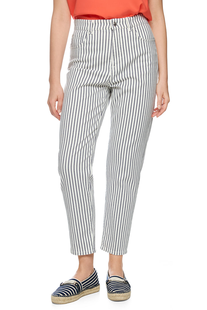Marc Cain Sports AS 82.27 D13 394 Navy Stripe Cropped Jeans