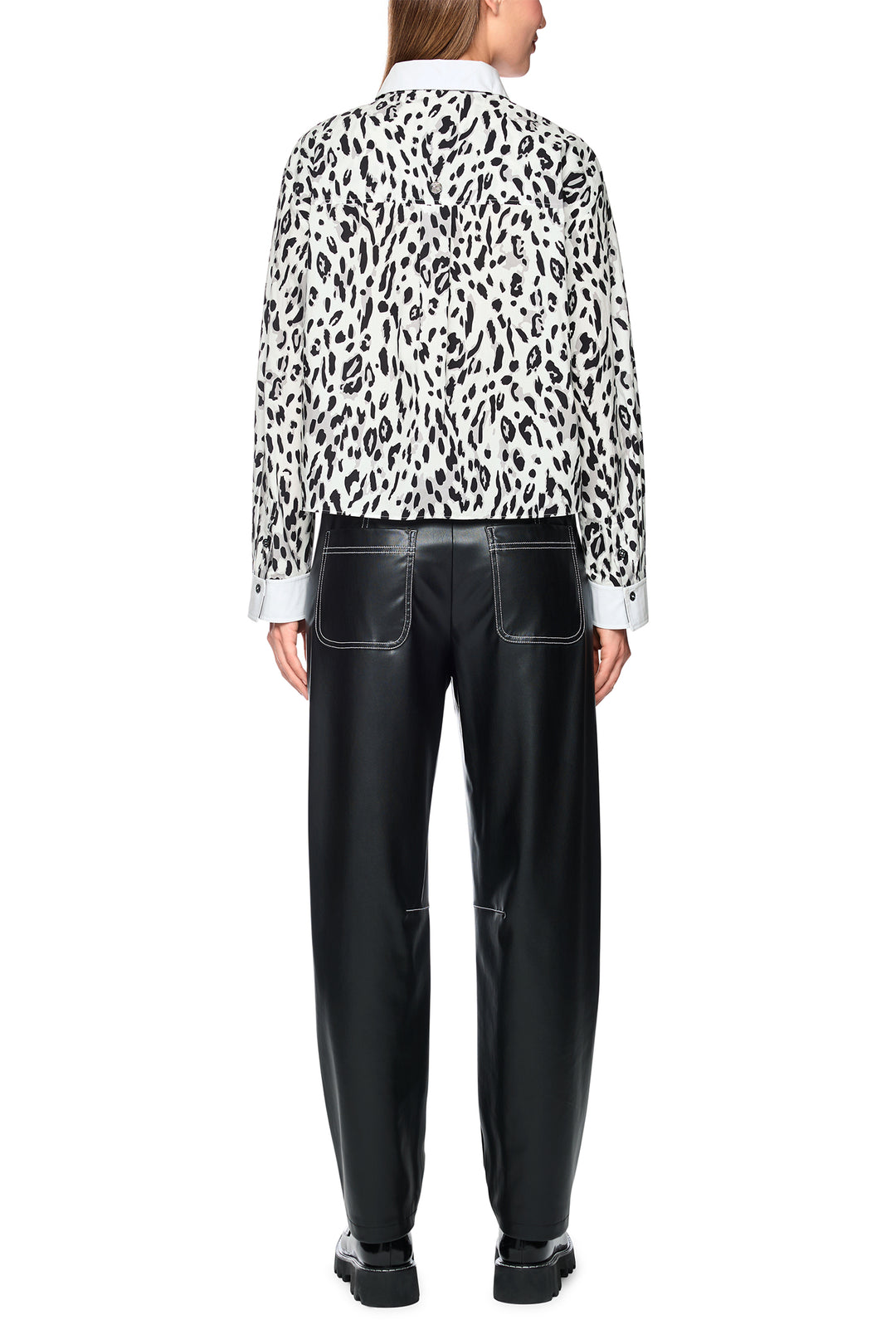 Marc Cain Sports Benga White Woven Blouse, full length back view