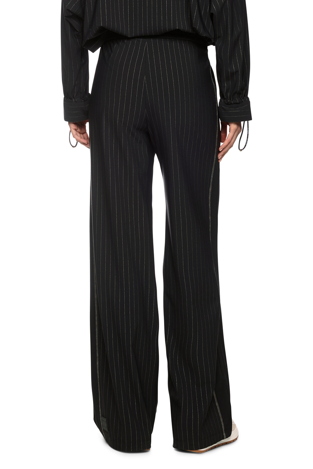 Marc Cain Sports Black &amp; Smoke Pinstripe Jersey Trousers BS 81.24 J41