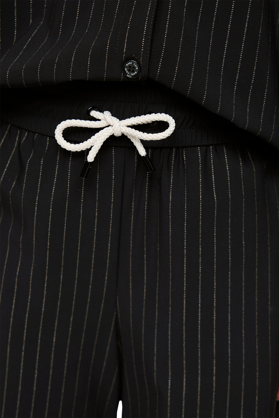 Marc Cain Sports Black &amp; Smoke Pinstripe Jersey Trousers BS 81.24 J41