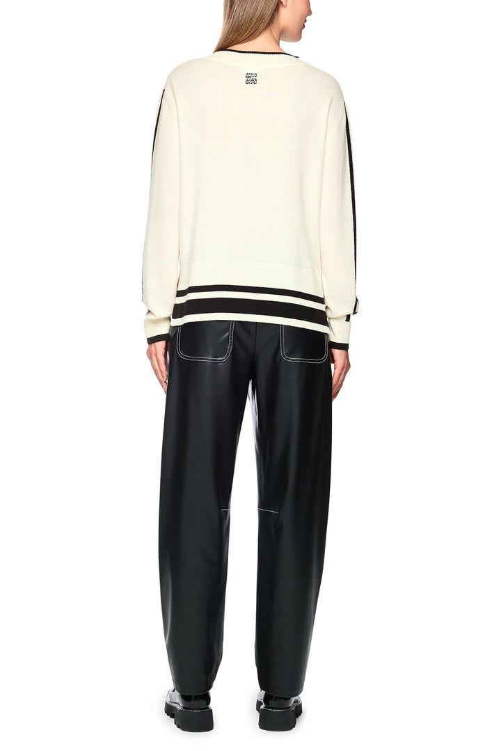 Marc Cain Sports Black &amp; White Knit Jumper, full length back view