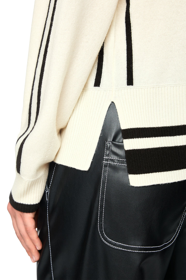 Marc Cain Sports Black &amp; White Knit Jumper, sleeve detail