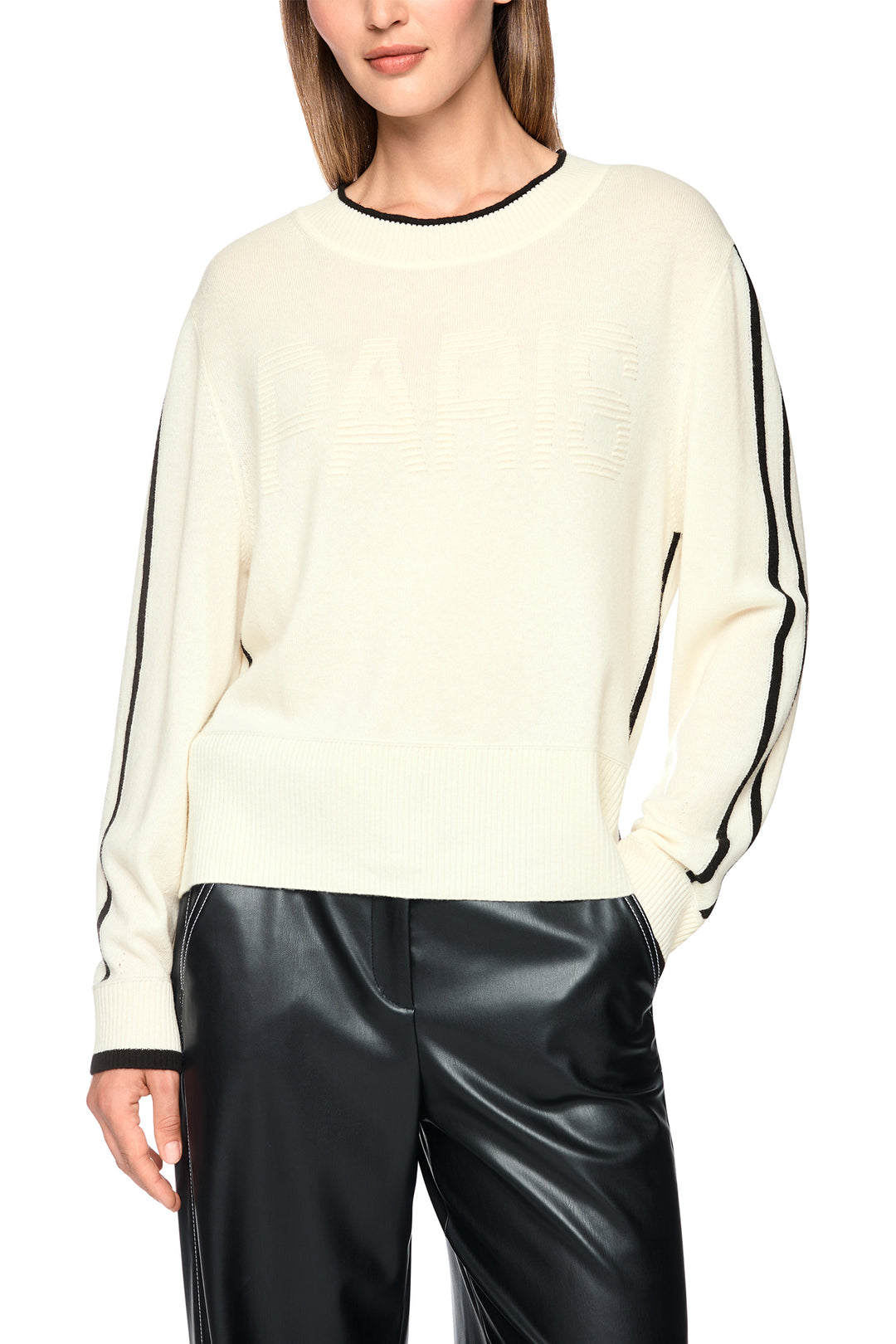 Marc Cain Sports Black &amp; White Knit Jumper, front view