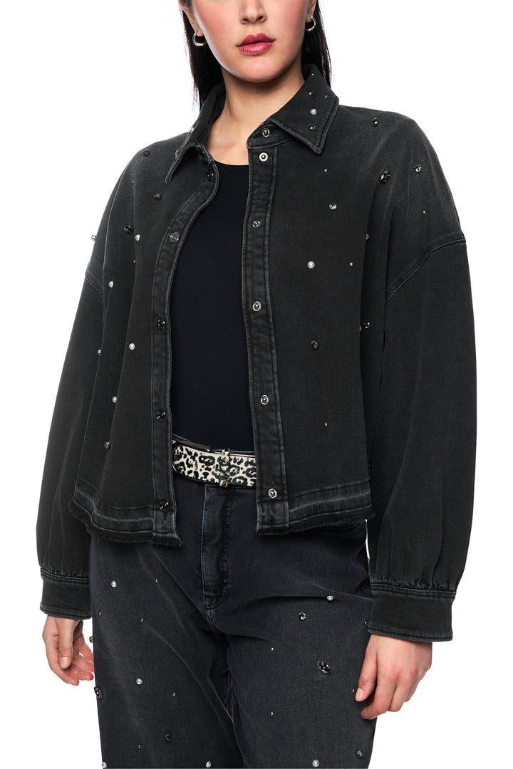 Marc Cain Sports Black Denim Jacket, front view