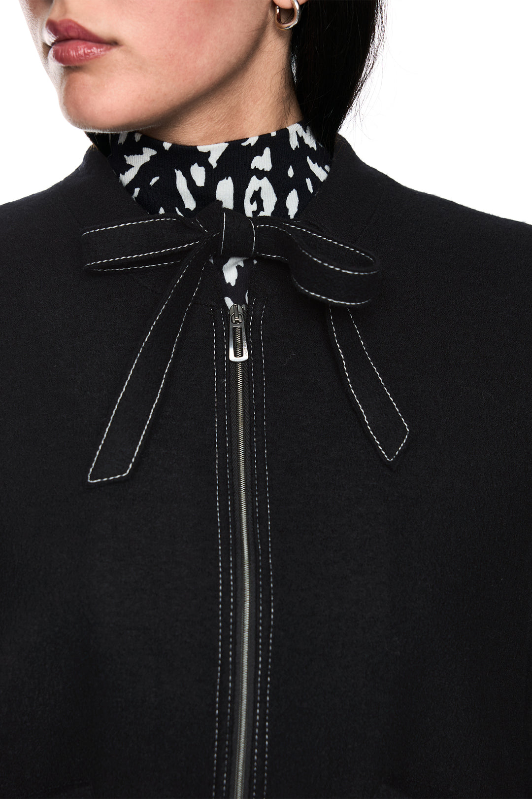 Marc Cain Sports Black Jersey Jacket, zip detail