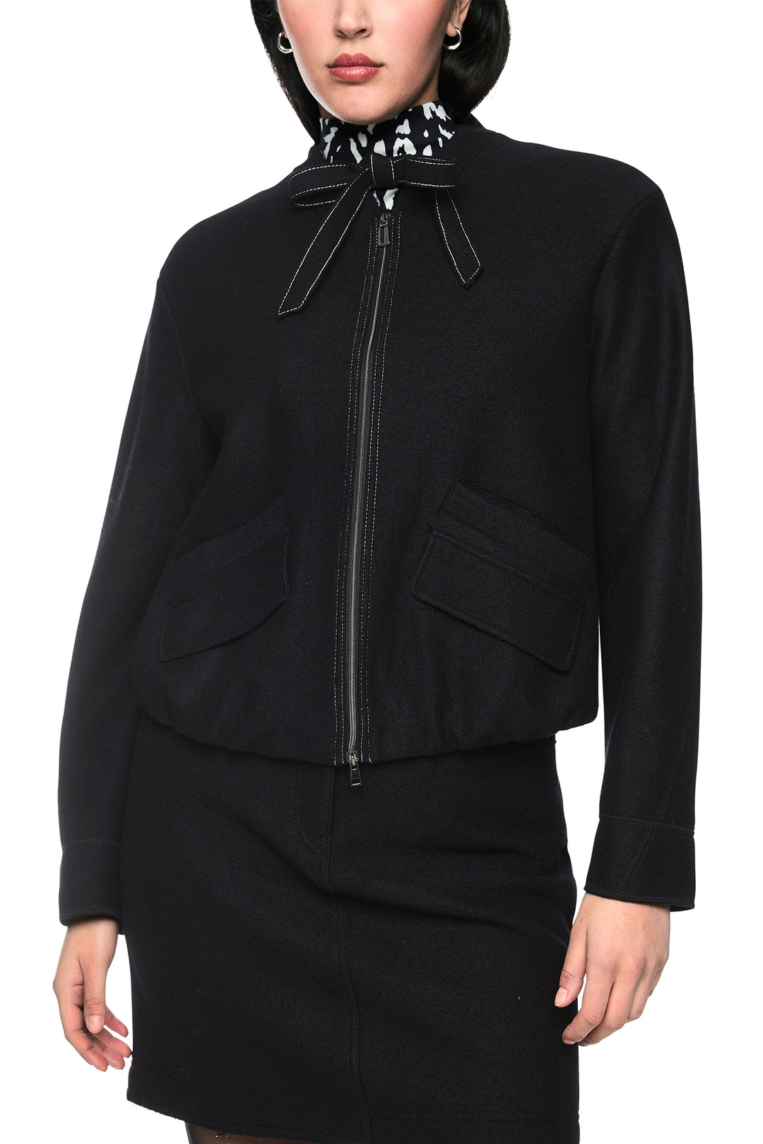 Marc Cain Sports Black Jersey Jacket, front view