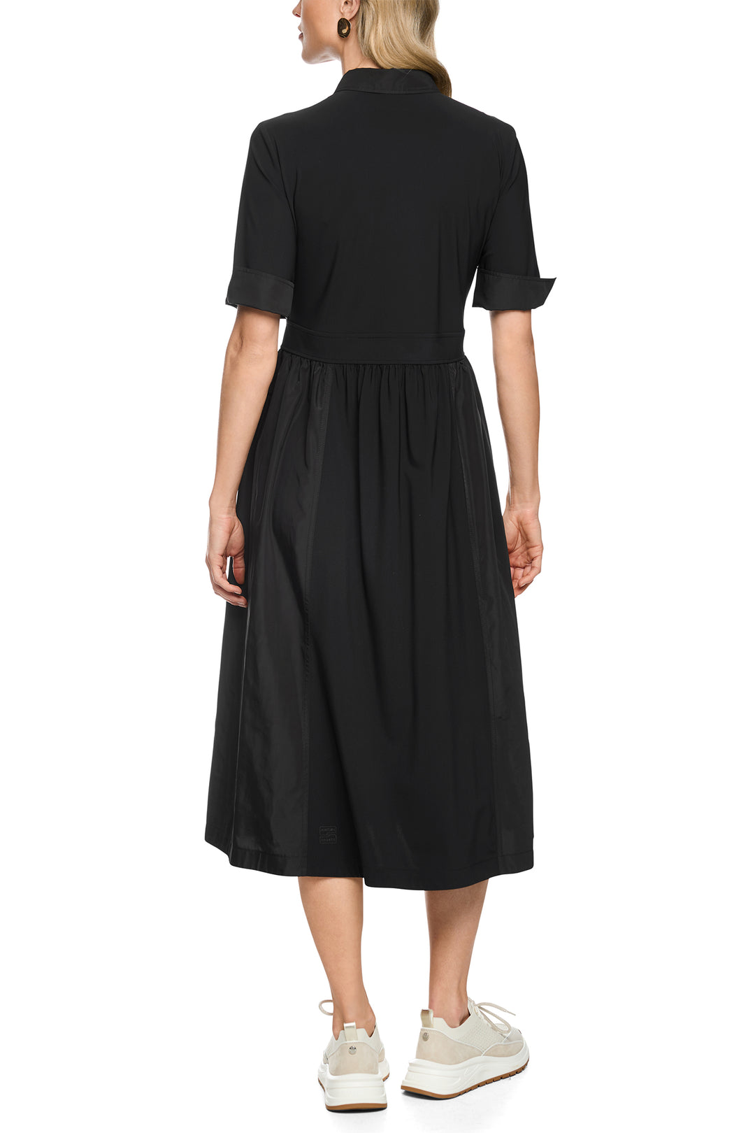 Marc Cain Sports black jersey midi shirt dress at Olivia Grace Fashion
