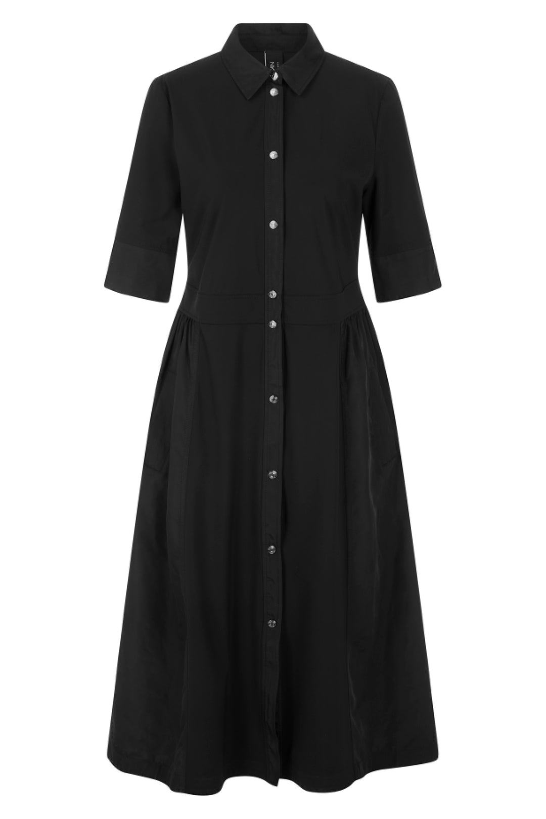 Marc Cain Sports black jersey midi shirt dress at Olivia Grace Fashion