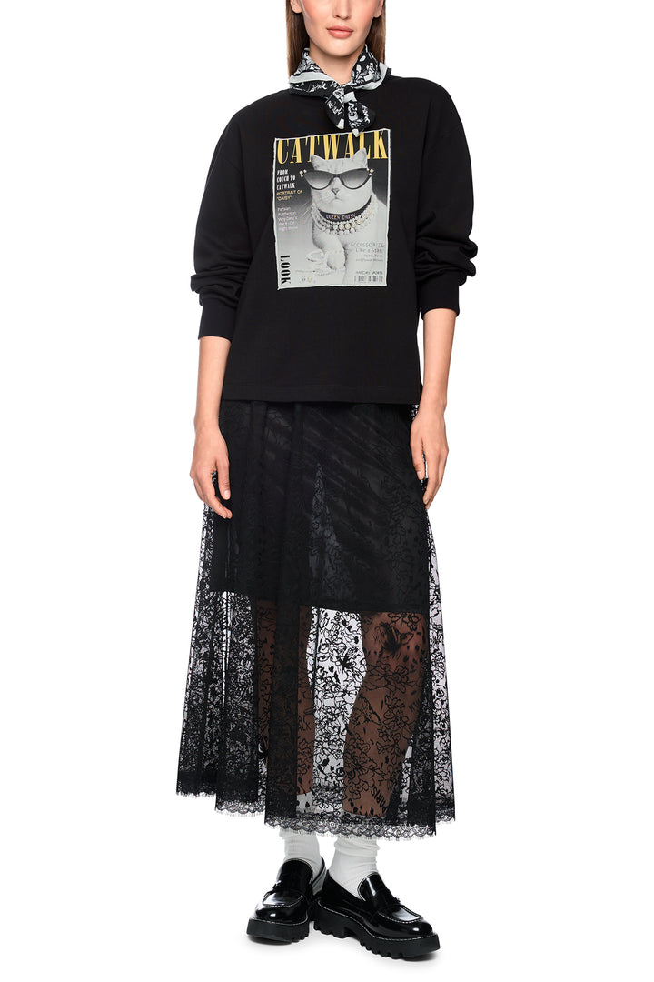 Marc Cain Sports Black Jersey Sweatshirt, full length front view