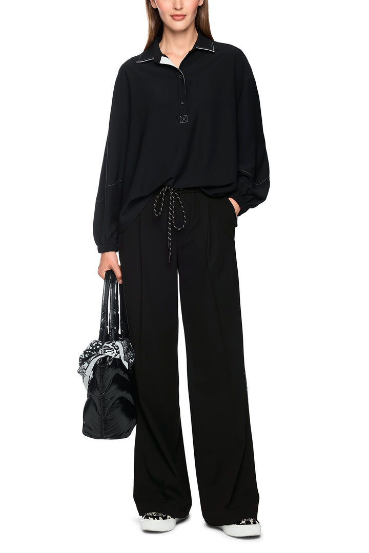 Marc Cain Sports Black Woven Trousers, full length front view