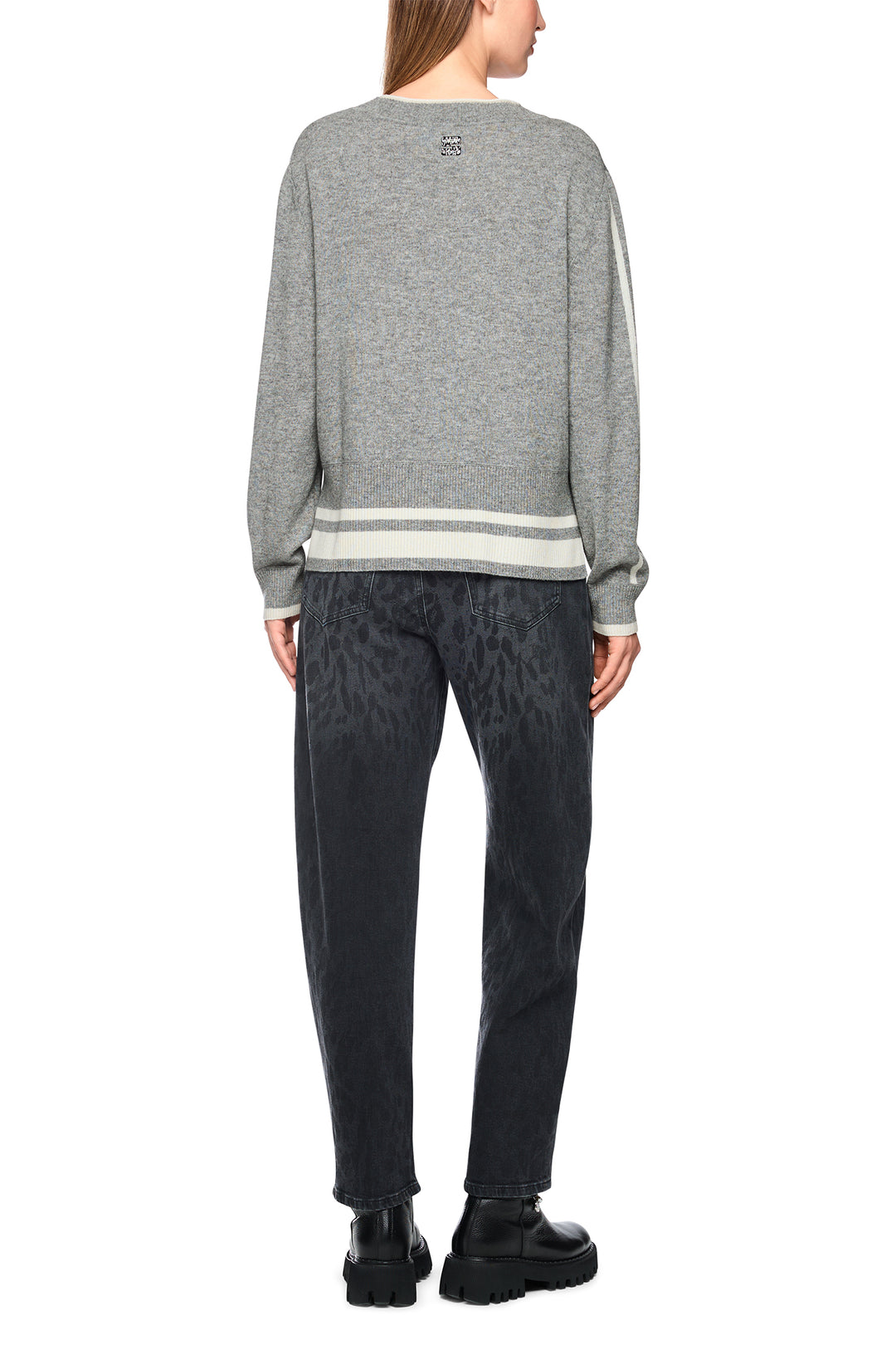 Marc Cain Sports Grey Knit Jumper, full length back view