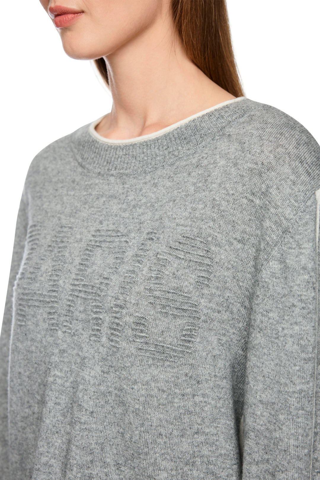 Marc Cain Sports Grey Knit Jumper, motif detail