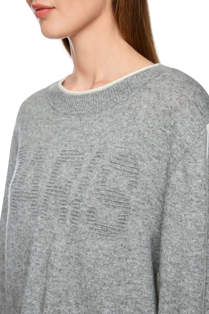 Marc Cain Sports Grey Knit Jumper, motif detail