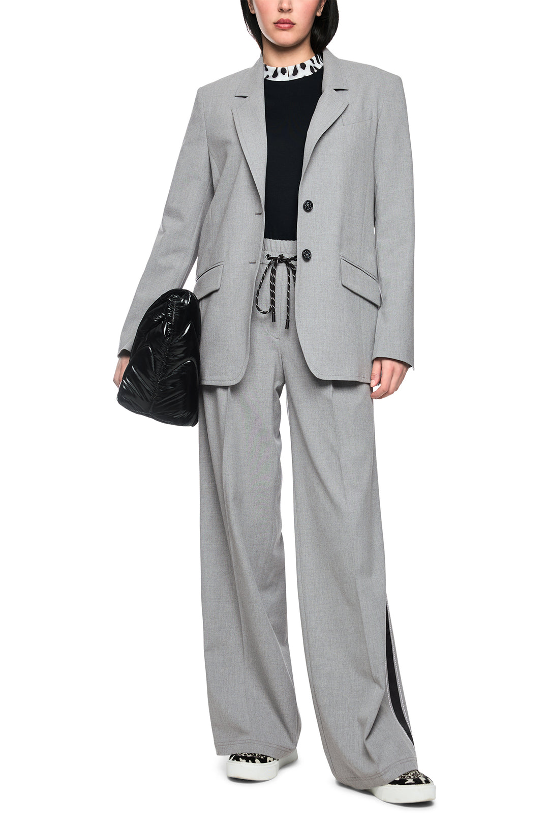 Marc Cain Sports Grey Woven Trousers, full length front view