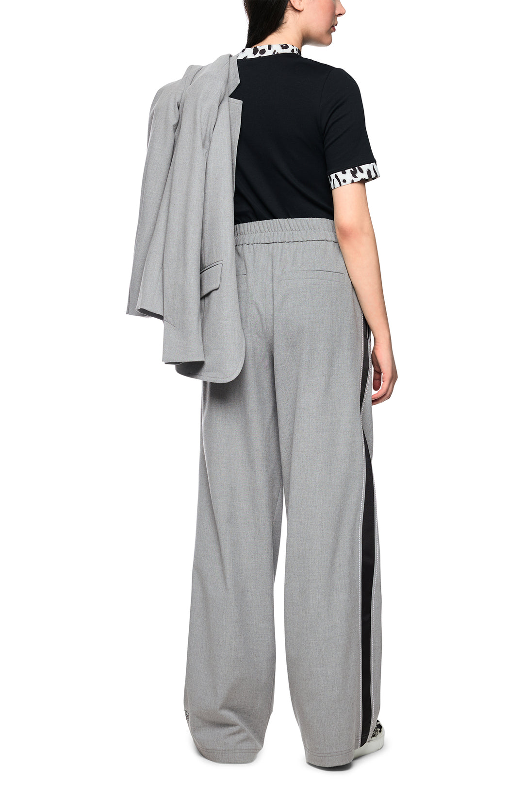 Marc Cain Sports Grey Woven Trousers, full length back view