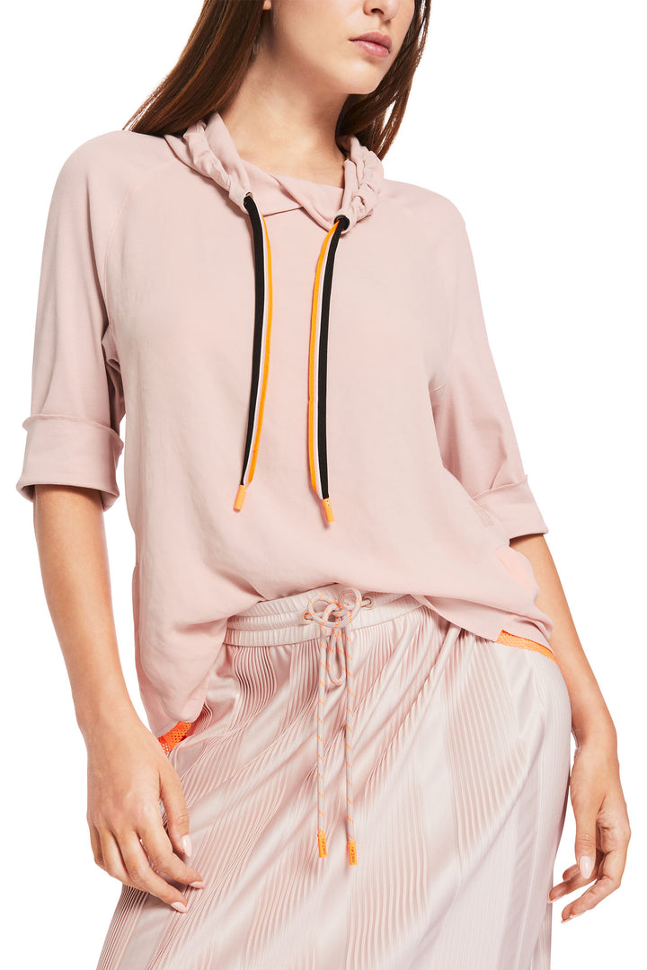 Marc Cain Sports Hooded Top Rosewater Pink XS 55.04 J57 168 - Olivia Grace Fashion