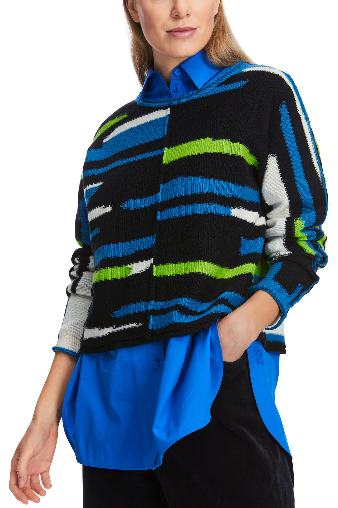 Marc Cain Sports Jumper Navy Midnight Blue XS 41.22 M57 395 - Olivia Grace Fashion