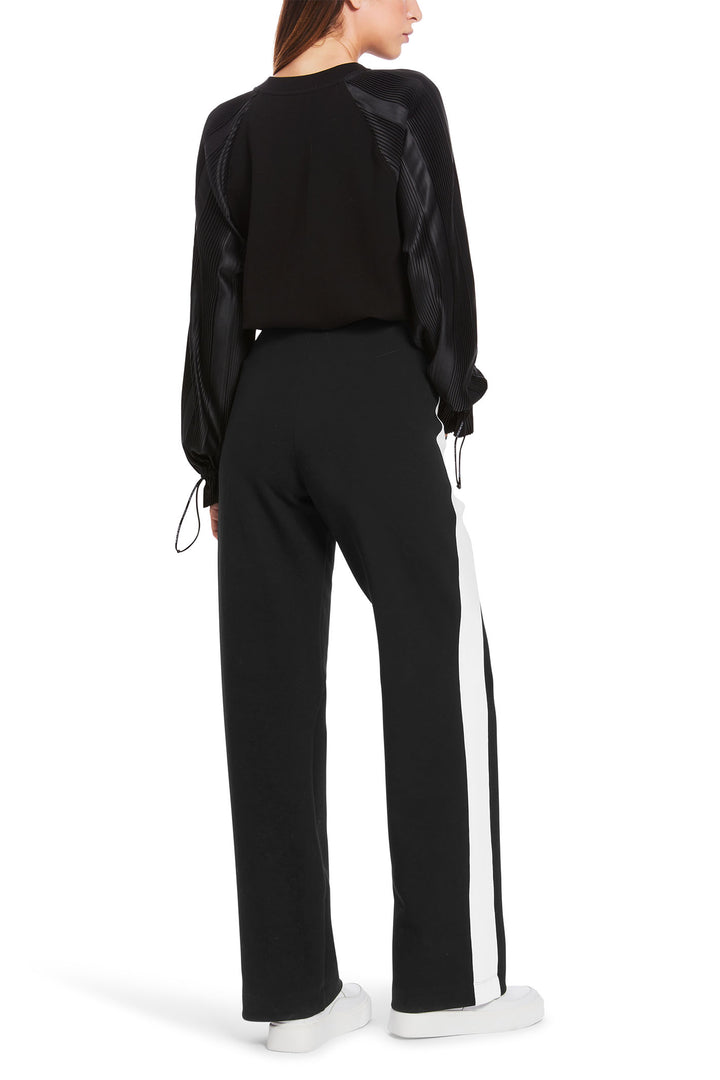 Marc Cain Sports Pull-On Trousers Black With Side Stripe XS 81.38 J09 900 - Olivia Grace Fashion