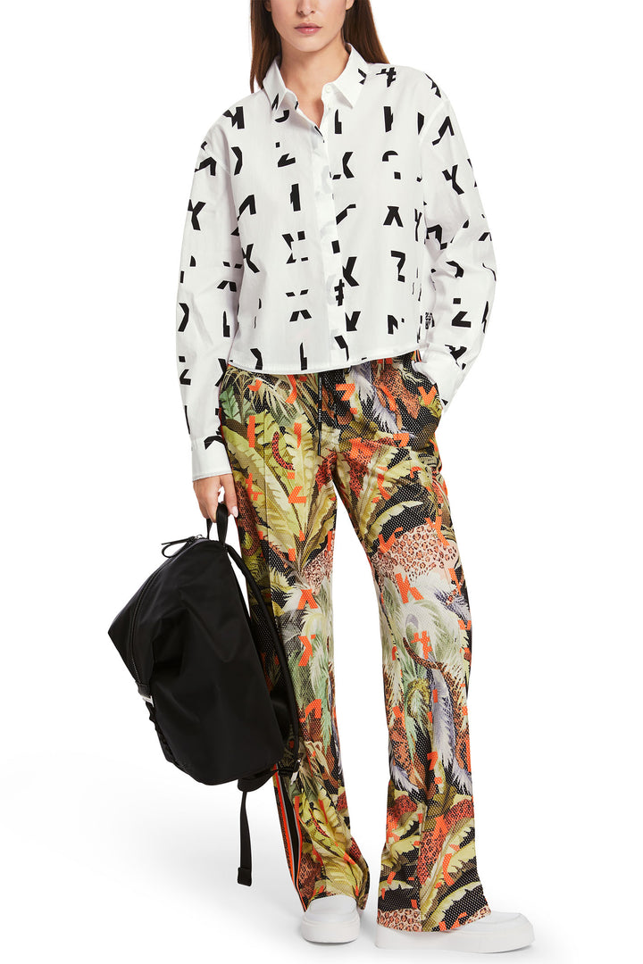 Marc Cain Sports Shirt Alpha Print Off White XS 51.12 W81 - Olivia Grace Fashion