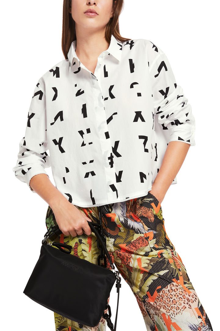 Marc Cain Sports Shirt Alpha Print Off White XS 51.12 W81 - Olivia Grace Fashion
