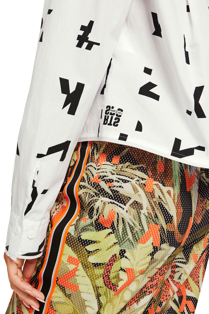 Marc Cain Sports Shirt Alpha Print Off White XS 51.12 W81 - Olivia Grace Fashion