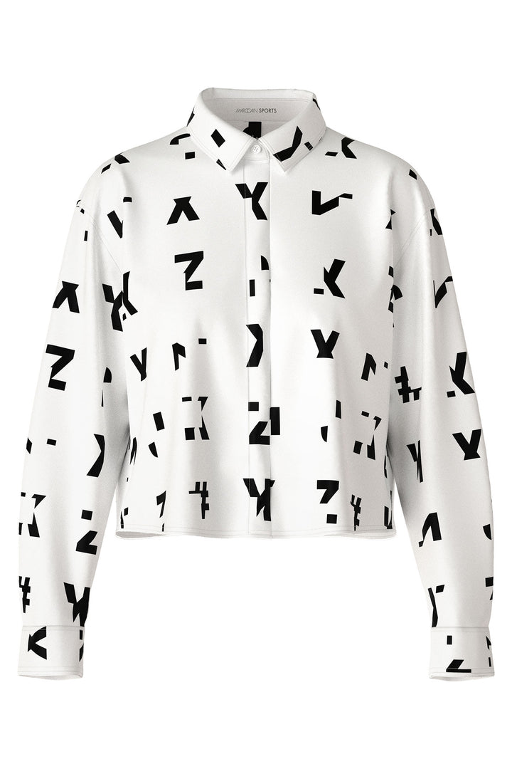 Marc Cain Sports Shirt Alpha Print Off White XS 51.12 W81 - Olivia Grace Fashion