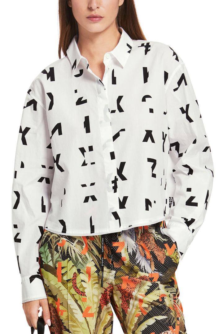 Marc Cain Sports Shirt Alpha Print Off White XS 51.12 W81 - Olivia Grace Fashion