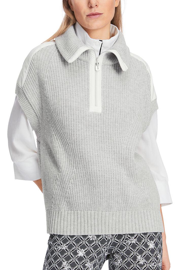 Marc Cain Sports Silver Grey Tank Top Zip Neck XS 42.02 M12 810 - Olivia Grace Fashion