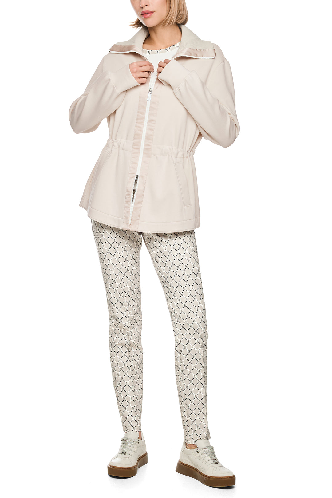 Marc Cain Sports smoke cream jersey jacket at Olivia Grace Fashion